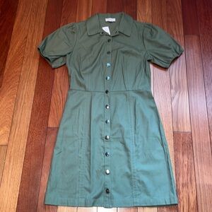 Loft Snap up Ruffle Sleeve Dress NWT